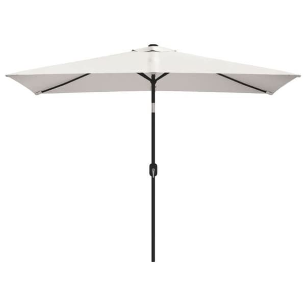 vidaXL Parasoll Vit Sand Rektangulär Trädgård Strand Solskydd 40772