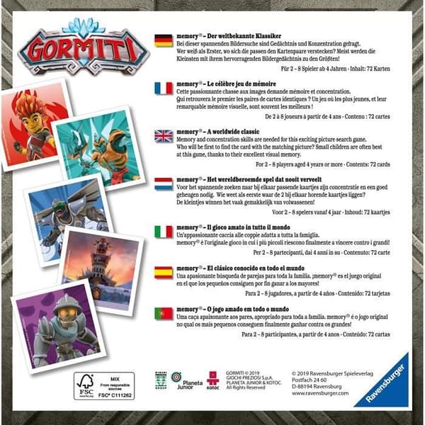Ravensburger Memory Gormiti - 20522