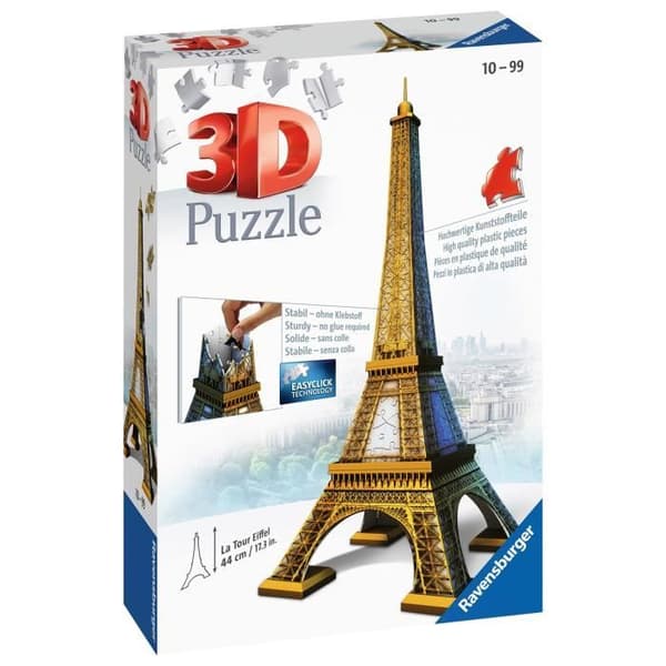 3D Eiffeltornet pussel - Ravensburger - 216 bitar - utan lim - Arkitektur och monument