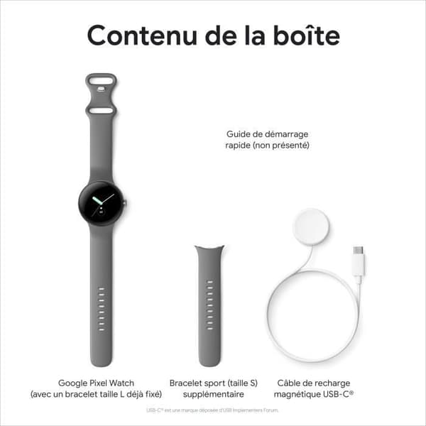 Connected klocka GOOGLE Pixel Watch - 41 mm - Active Gold Champagne - Hasselband