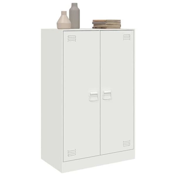 vidaXL Buffé vit 67x39x107 cm stål 841666