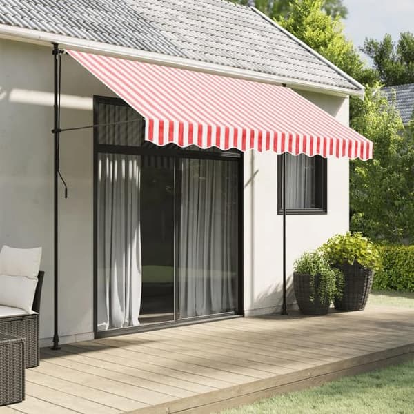 vidaXL Ersättningstyg för markisrullgardin röd vit 3 m 367798
