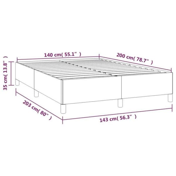 vidaXL Sängram utan madrass rosa 140x200 cm sammet 347329