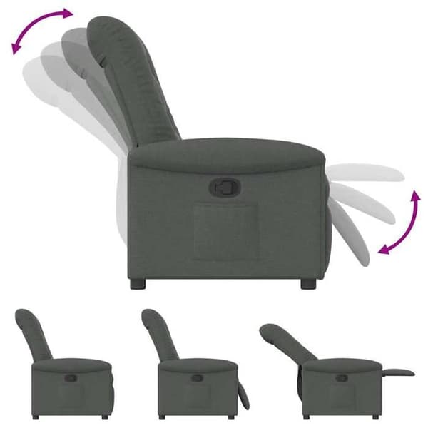 vidaXL Recliner Grått Tyg 4015617