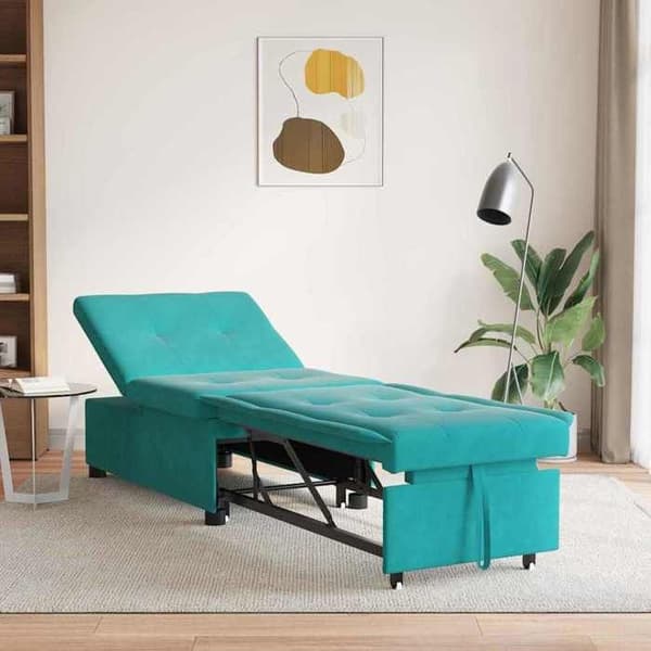 Turkos Sängsoffa 67 x 194 x 38 cm Sammet