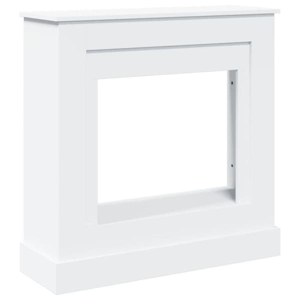 Vitram av rör som är vit 90x30x90 cm i ingenjörsträ.