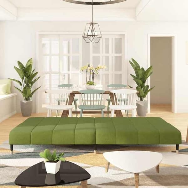 vidaXL 2-sits soffa med sängfunktion i ljusgrön sammet 375877