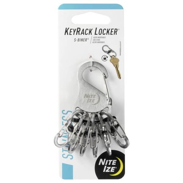 Förvaringsaccessoar - Nite Ize - KeyRack Locker - Rostfritt stål - Säker karbinhake - Grå