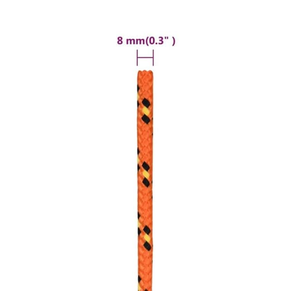 152661 vidaXL Båtrep Orange 8 mm 50 m Polypropen
