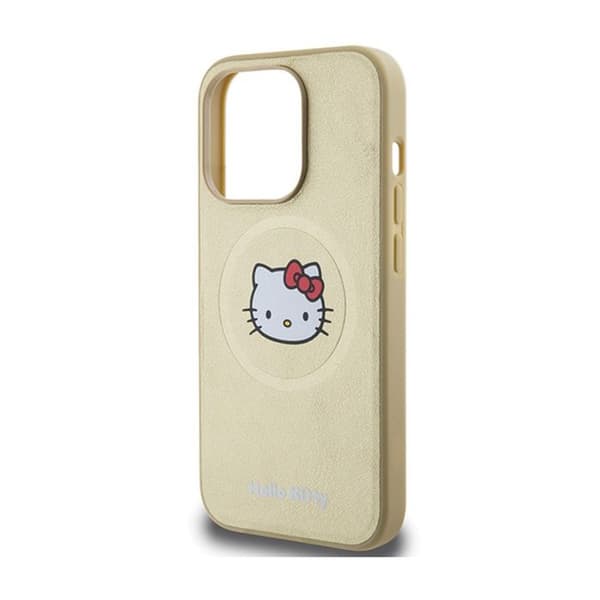 Smartphonefodral - HELLO KITTY - Kitty Head MagSafe - Läder - Guld - Halvstyv