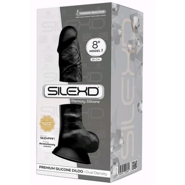 Svart Double Density Realistic Dildo N° 1 - 20 cm