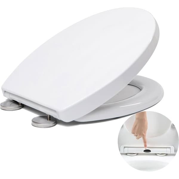 Toalettstol - VIVO TECHNOLOGIES - Standard Oval - Vit - Plast - Lätt installation