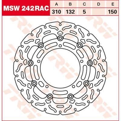 bromsskiva TRW Lucas MSW242RAC, simning - -YAMAHA