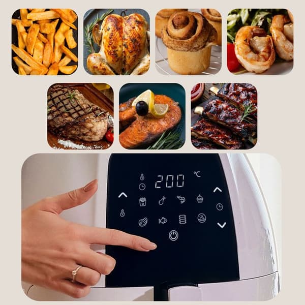 Oljefri friterare - ZEEGMA - Knapper Grand - 200 °C - 9 program - 6 l
