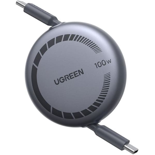 USB-C-kabel - UGREEN - Retractable USB-C till USB-C PD-kabel - 100W - 1 m - Svart