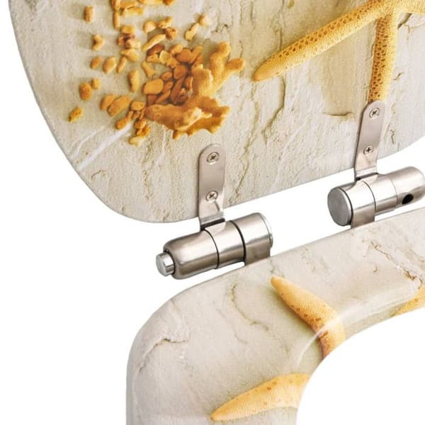 vidaXL MDF Toalettsits Soft-Close Lock Starfish 143929