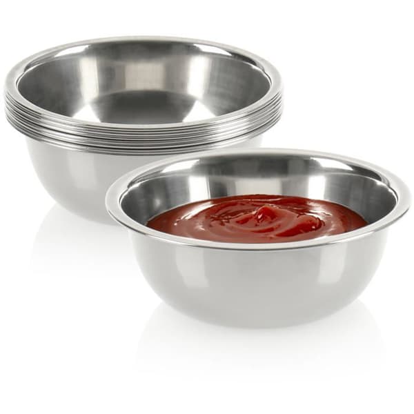 Ramequin - COM-FOUR - CF17193 - Skål i metall - 8 delar - 220 ml - Silver
