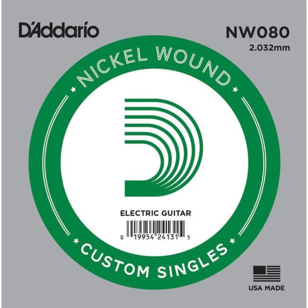 D'Addario enkelsträng med nickelbindning för D'Addario NW080 elgitarr, .080