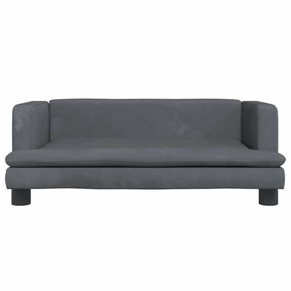 vidaXL Barnsoffa Mörkgrå 80x45x30 cm Sammet 3196307