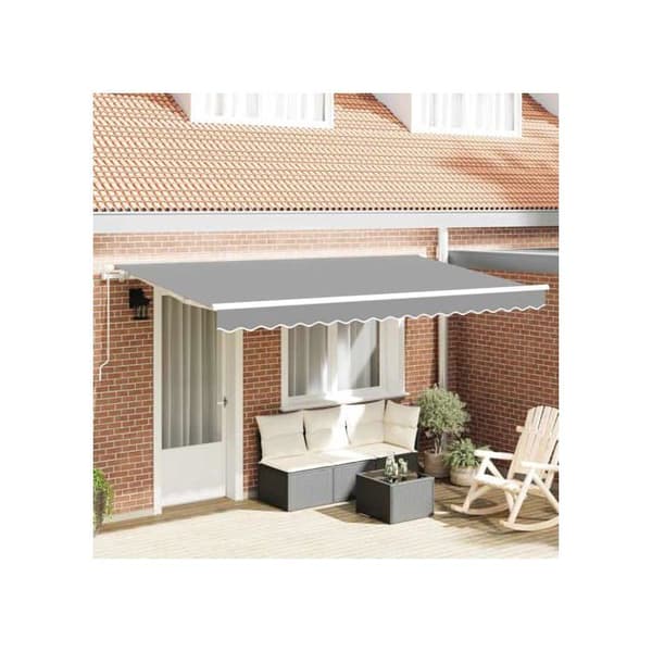 Fällbart markisram - vidaXL - Vit - Metall - 400x200 cm - 16,8 kg - Fällbar - Utomhusbruk