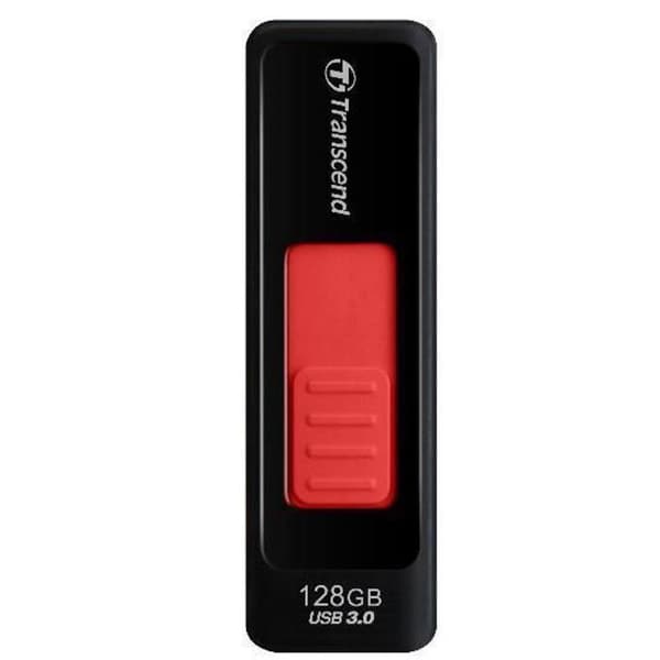Transcend JetFlash 760 USB-minne - 128 GB - USB 3.0 - Slide - Svart, Röd