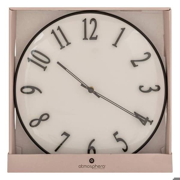 Väggklocka relief Edgar vit D35cm - Atmosphera Inredningsdesigner