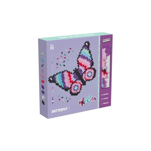 Mosaikbyggset - Plus Plus - Kit 800 bitar - Tema fjäril - Pussel efter nummer