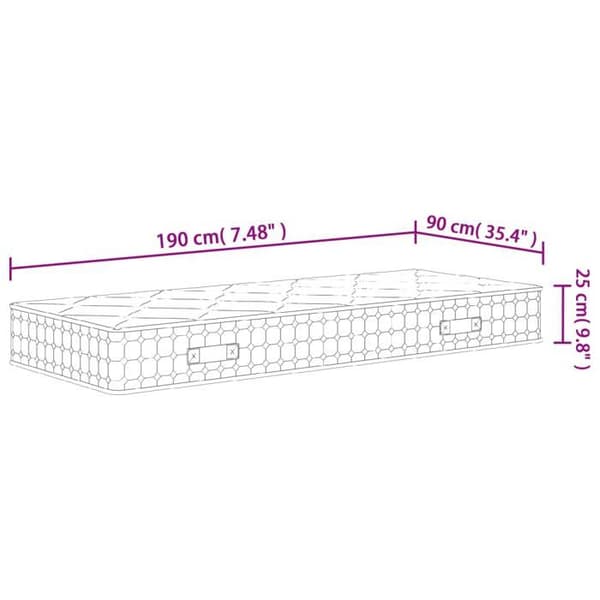 vidaXL Pocket Spring Madrass Medium Hårdhet 90x190 cm 372837
