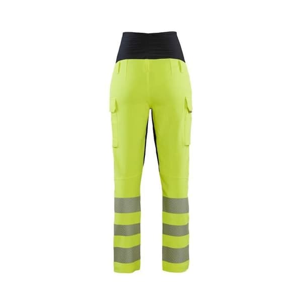 Högsynlighets stretch 4D graviditetsarbetsbyxor för kvinnor Blaklader - Fluogul/ Svart