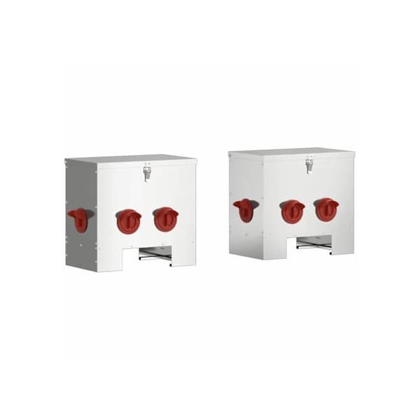 Hönsfoderautomat - vidaXL - 2 stycken - Silver - 40,5x25x38 cm - Galvaniserat stål - Kapacitet 20 kg