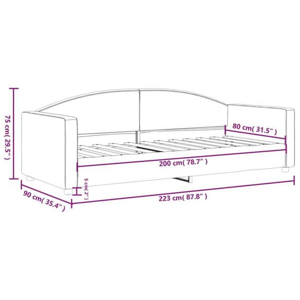 vidaXL Sängsoffa kräm 80x200 cm tyg 354110