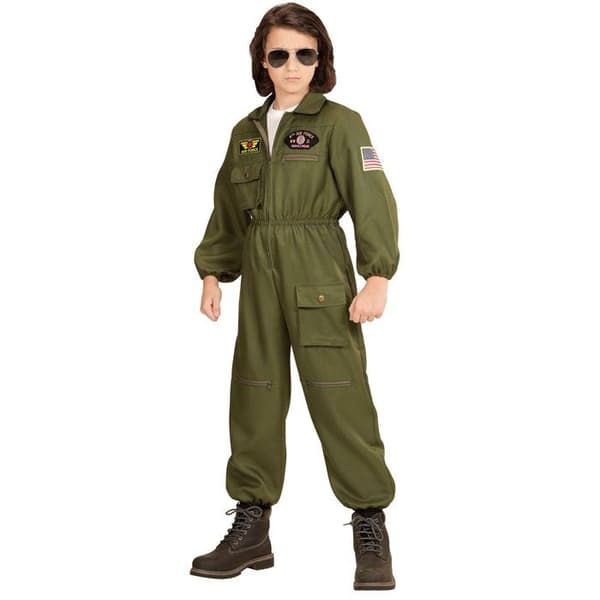 Kostym - WIDMANN - Grön Jaktpilot - Unisex - 3 till 14 år - Karneval