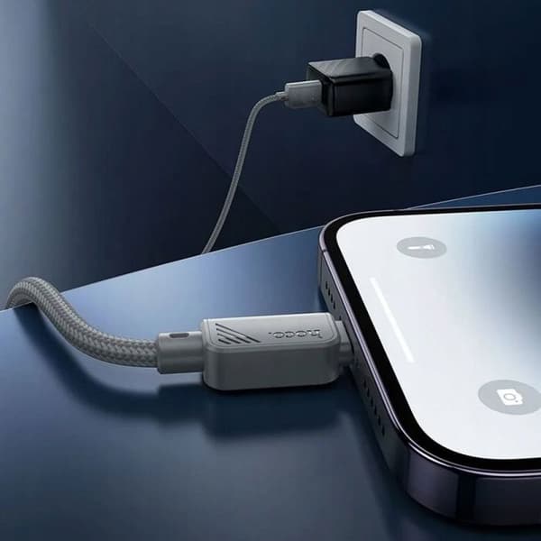 Accessoire - reservdel pda Hoco USB A till Lightning 2,4 A 1 m X113 grå