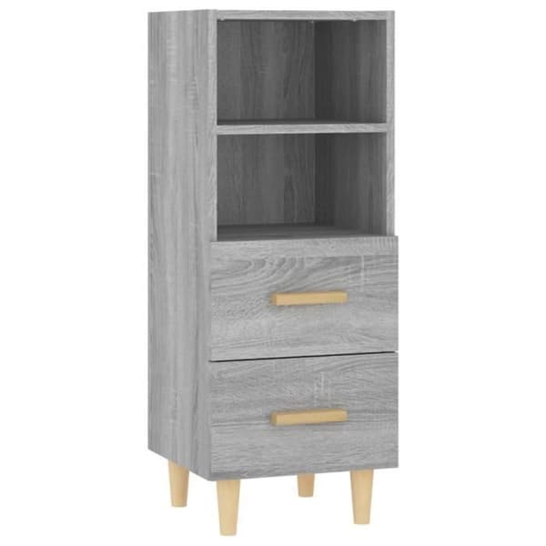 817415 vidaXL Buffé Sonoma grå 34,5x34x90 cm Ingenjörsträ
