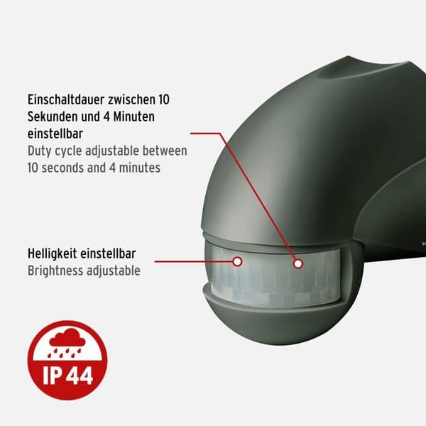 Brennenstuhl Infraröd rörelsedetektor PIR 180 (IP44)