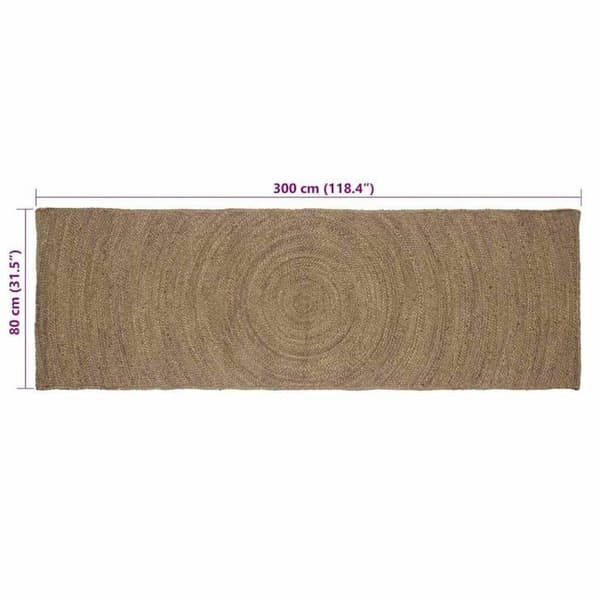 Modern jute matta - vidaXL - 80x300 cm - Grå - Rektangulär - Maskintvättbar - Handmade elegance