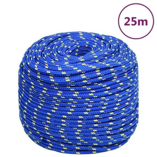 152448 vidaXL Båt snöre Blå 8 mm 25 m Polypropen