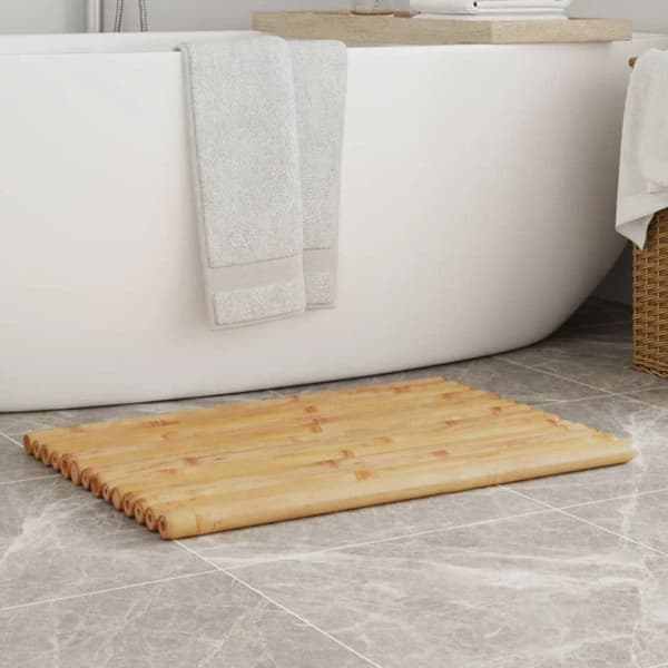 Badrumsmatta 2 st 70x50 cm bambu
