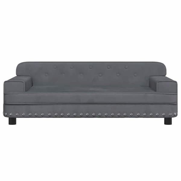 vidaXL Barnsoffa Mörkgrå 90x53x30 cm Sammet 3196281