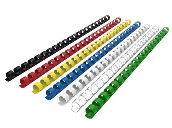 PVC-bindningskam RAYSON transparent 12 mm - 100 st, för 2–90 ark (30 cm, 21 ringar)