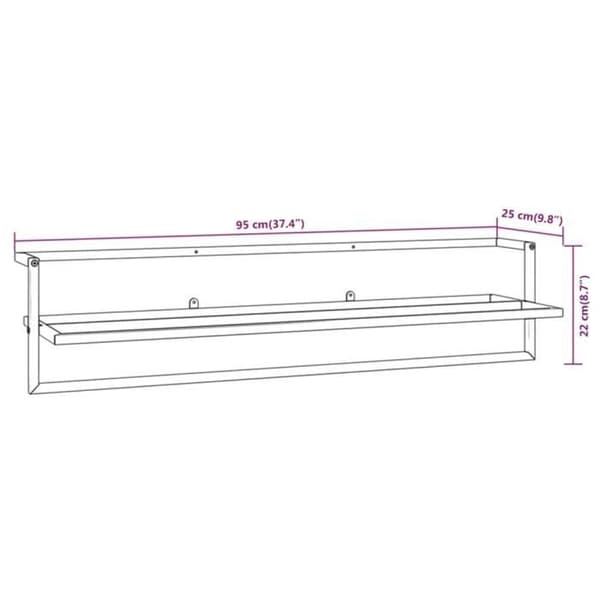 vidaXL Handduksställ Vit 95x25x22 cm Järn 343093