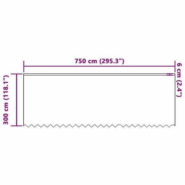 vidaXL Blommig Spetsgardin Vit 300 x 750 cm Polyester 4107838