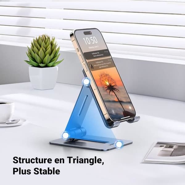 Support Telefon - UGREEN - Aluminium - Fällbar - Halkfri - Kompatibel med iPhone och Galaxy