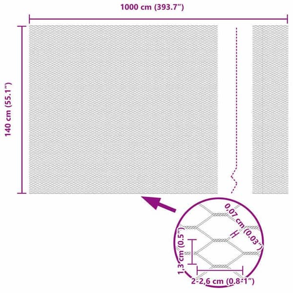 vidaXL Hexagonal stängsel Grön 1,4 x 10 m PVC 42005353