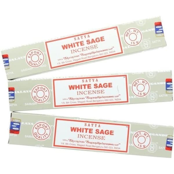 Satya Nag Champa vit salvia rökelsestavar - förpackning om 3