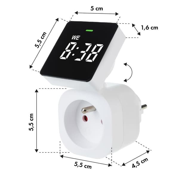 Programmerbar kontakt - GreenBlue - GB610 E - Digital klocka - Max last 16A - IP20