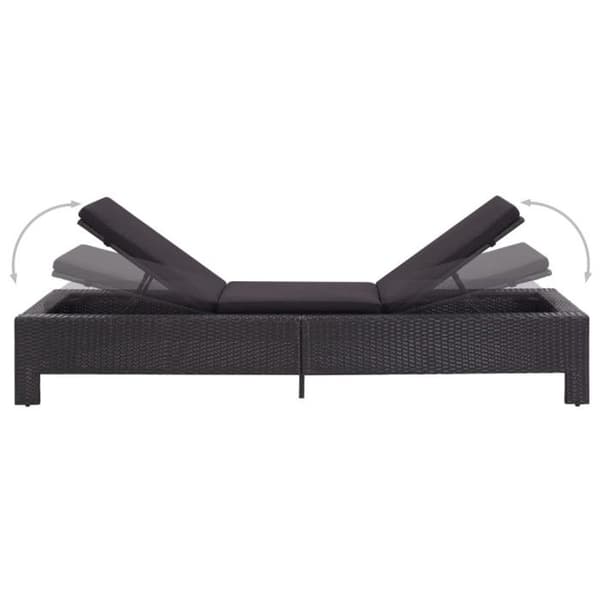 vidaXL Bouncer med Cushion Black Poly Rattan