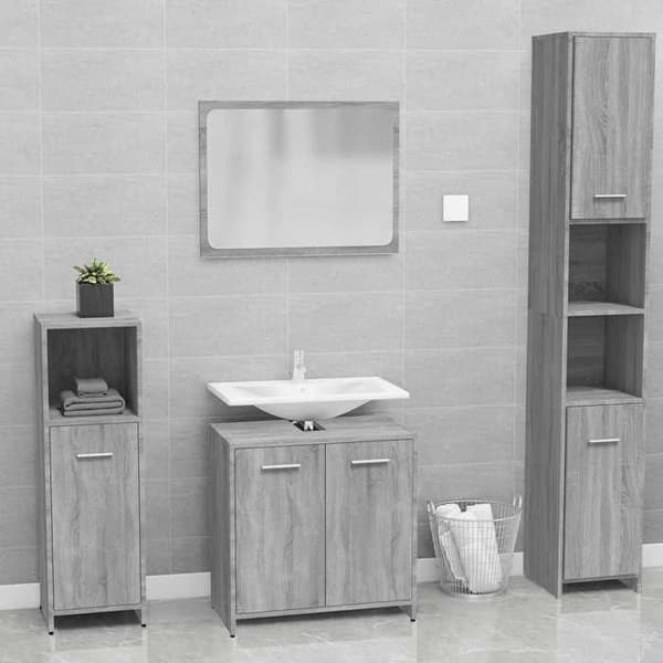 vidaXL Badrumsmöbler Sonoma Grey Engineered Wood 815529
