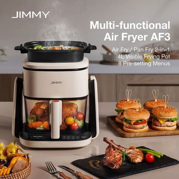 Luftfritös - JIMMY - AF3 - 2-i-1 - HD-Touchskärm - 4L korg