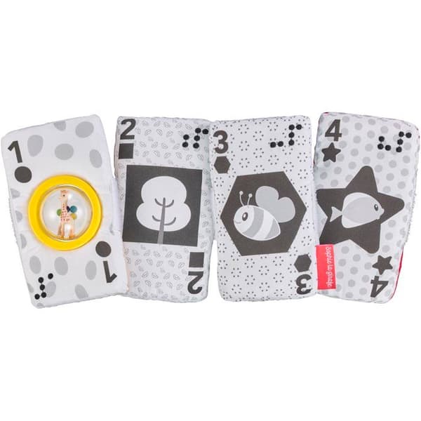 Sensoriska kort - SOPHIE LA GIRAFE - Mina sensoriska kort - Olika material - Inbyggd punktskrift